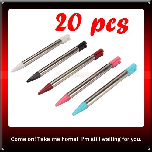 New 20pcs Colors Metal Retractable Stylus Touch Pen for Nintendo N3DS 