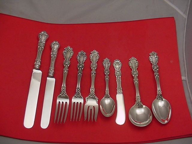 HENRY II BY GORHAM STERLING SILVER HUGE FLATWARE SET IN FITTED BOX 