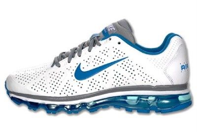 NIKE AIR MAX 2011 WHITE / ROYAL /GREY LEATHER RUNNING SHOE BRAND NEW 