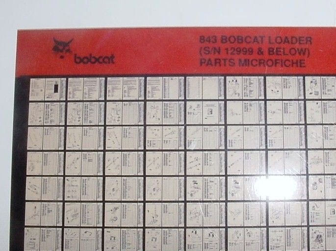 MELROE BOBCAT 843 SKIDSTEER LOADER PARTS MICROFICHE  