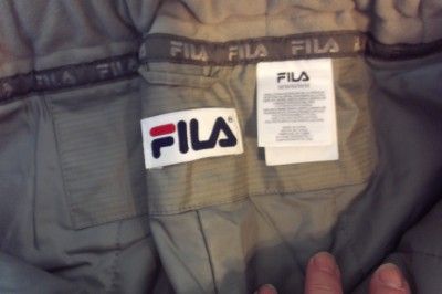 Womens FILA Gray Snow Pants Zipper Size M Lots of Pockets Padded Knees 