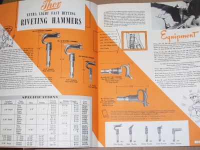 Vtg Independent Pneumatic Tool Co Catalog~Thor~Airplane  