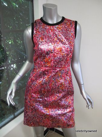 Marc Jacobs Pink/Orange Metallic Black Trim Dress 2  