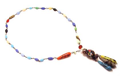 Vintage Necklace Austrian Venetian Glass Beaded Jewelry  