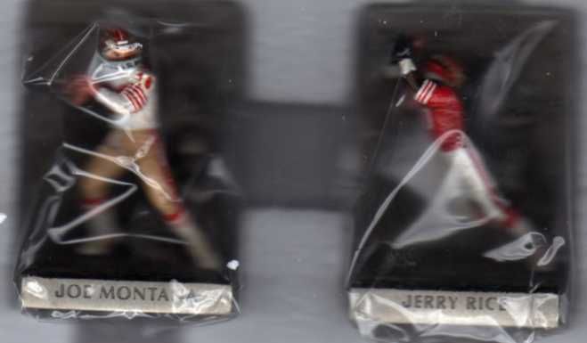 LONGTON CROWN JOE MONTANA JERRY RICE PEWTER FIGURES  