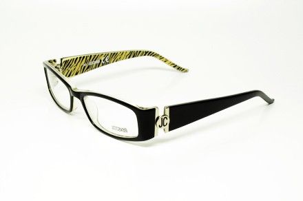 JUST CAVALLI JC 244 005 S.51 RX GLASSES BLACK ZEBRA PLASTIC EYEGLASSES 