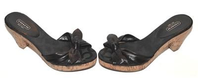 COACH A0451 Karen Black Platform Sandals Sz 8b NWOB  