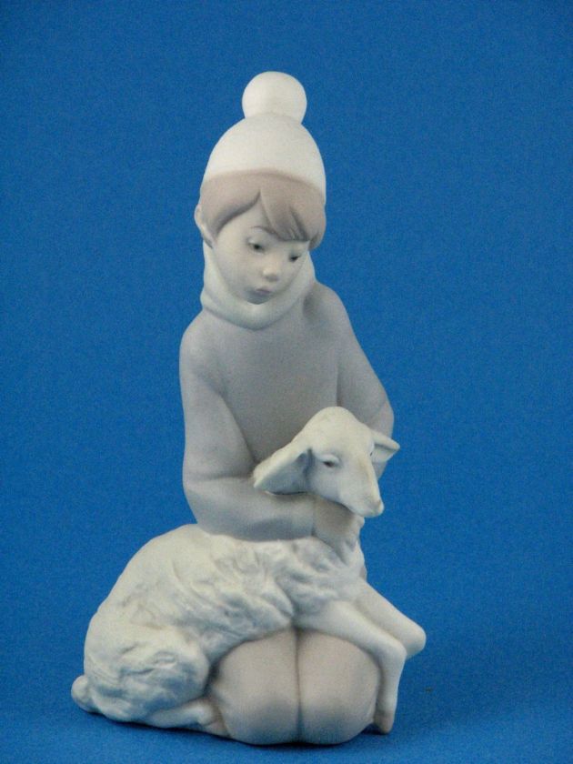 Shepherd w Lamb or Sheep   Made by Lladro in Spain  