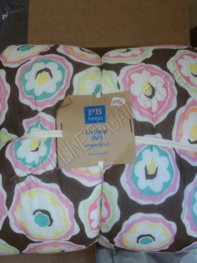 Pottery Barn Teen Liv Floral Flowers Blooms Bed Bedroom Quilt Blanket 