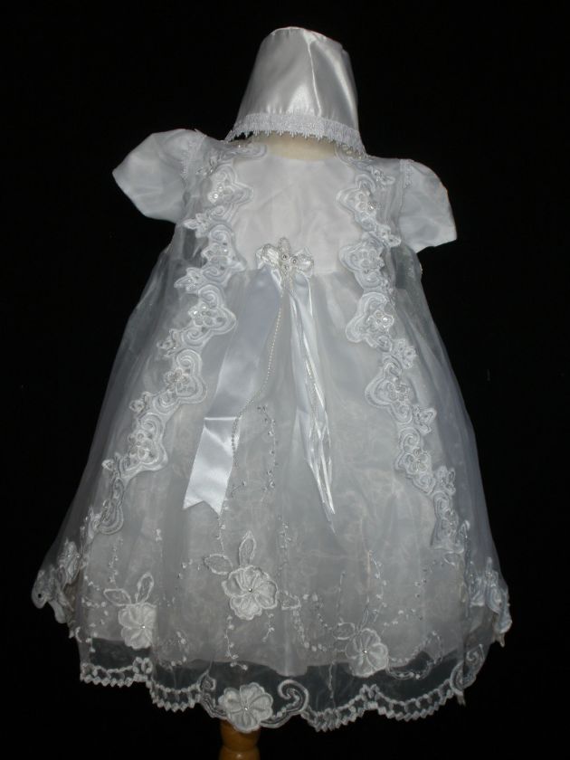   GIRL & TODDLER CHRISTENING BAPTISM DRESS GOWN NEW BORN TO 30 MONTHS