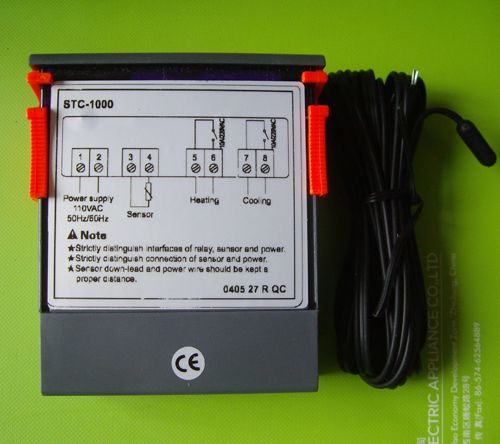 To USA 110V Digital temperature controller + Sensor 2 Relay output 