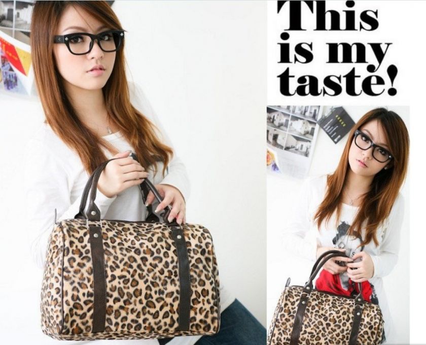 New Coffee/Black Fashion Leopard Womens Handbag Hobo Messenger Bag 