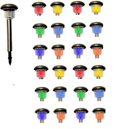 24 Stainless Steel Color Changing Solar Lights  