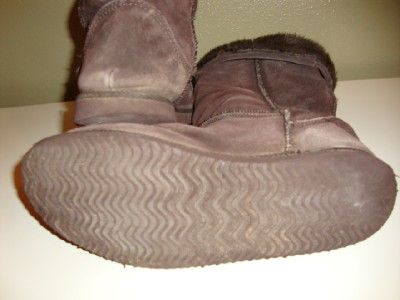 OLD NAVY WOMANS 9 FAUX FUR VERY WARM BOOTS BROWN MID CA  