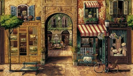 French Bistro PARIS LANDMARKS Wallpaper Mural  