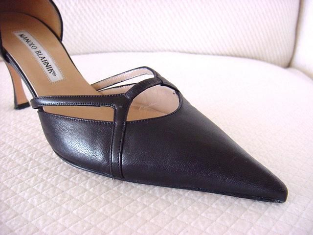 MANOLO BLAHNIK Shoe Leather Pump 38.5/8.5 gr8 4 Career  