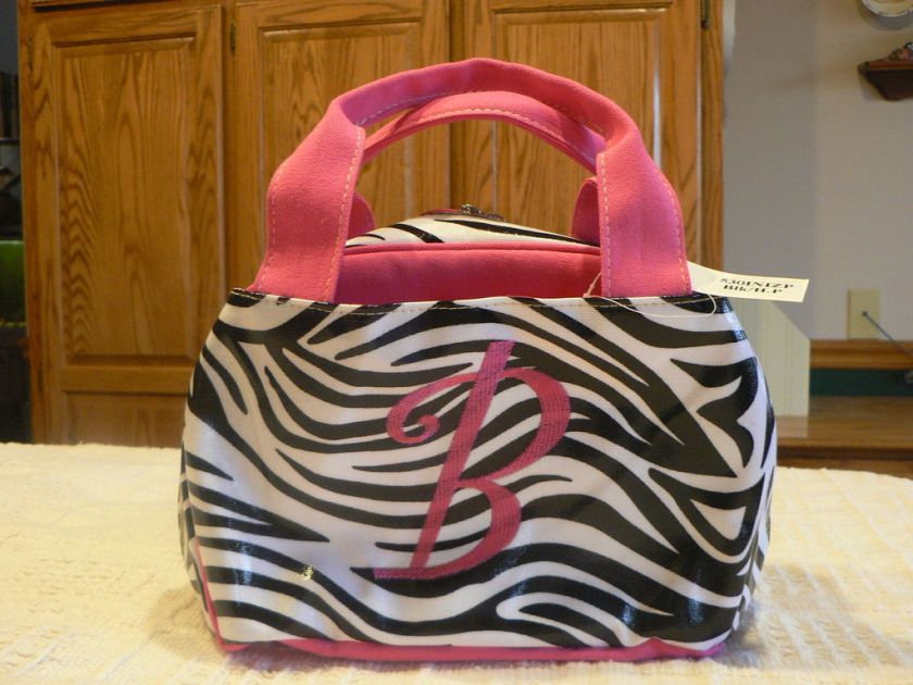 NEW Initial Monogram ZEBRA Print Lunch Bag  