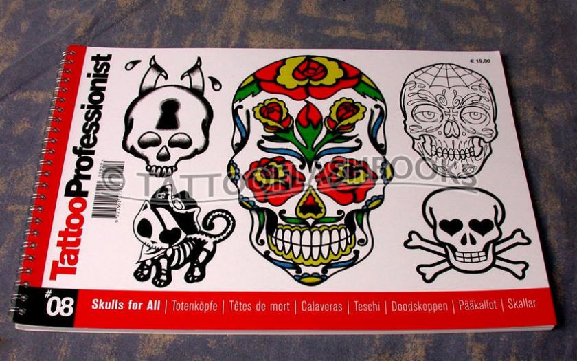 SKULLS FOR ALL Tattoo Flash Machine Gun Kit BOOK  