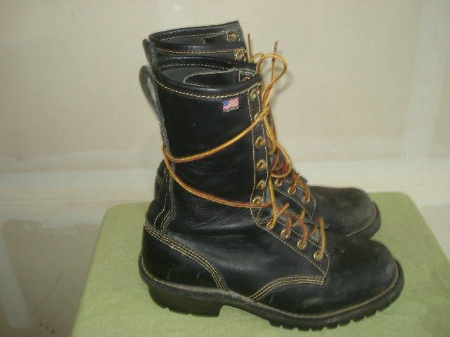   TALL VINTAGE MOTORCYCLE LOGGER FIREFIGHTER JUMP WORK BOOT 10 WW  