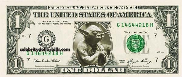   WARS Yoda B CELEBRITY DOLLAR BILL UNCIRCULATED MINT US CURRENCY  