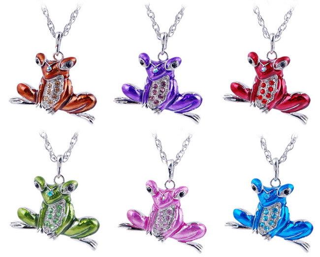 Free Tibetan frog charms pendant necklace 6pcs  