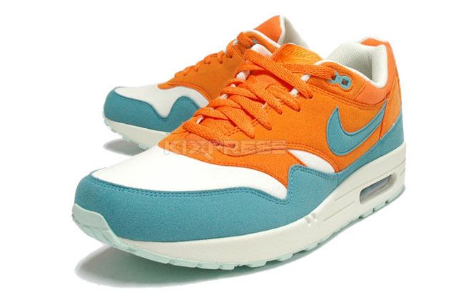 Nike Air Max 1 [308866 800] Bright Mandarin/Mineral Blue  