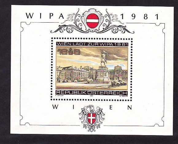 Austria B345 MNH 1981 Heroes Square Vienna Souvenir Sheet  