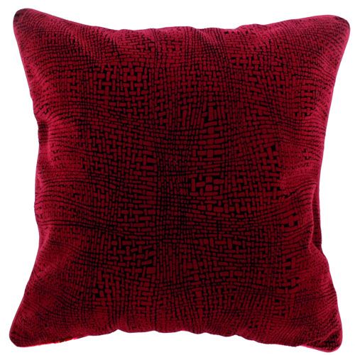 EU16 Deep Red Black Curve Line Velvet Cushion/Pillow/Throw Cover 