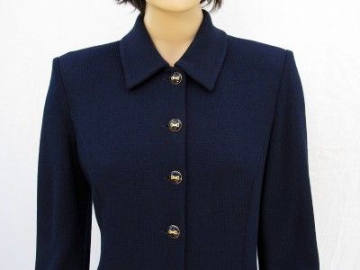 ST JOHN KNITS NAVY SANTANA JACKET SIZE 6  