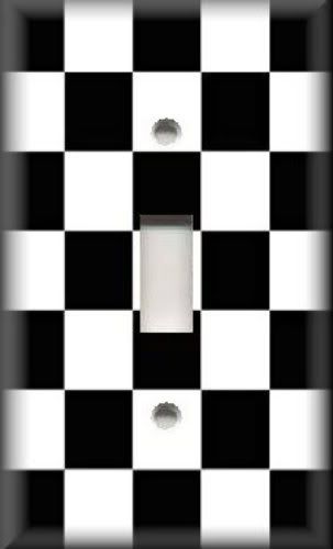 Light Switch Plate Cover   Bold   Black And White Checkered  