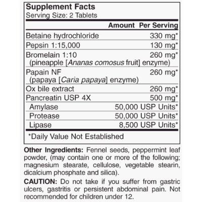 Superzymes Digestive Enzyme Supplement   180 Tablets  