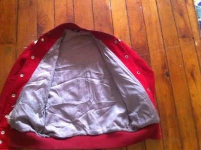   1960s WOOL AND LEATHER VARSITY JACKET SIZE 34 EXTRA SMALL  