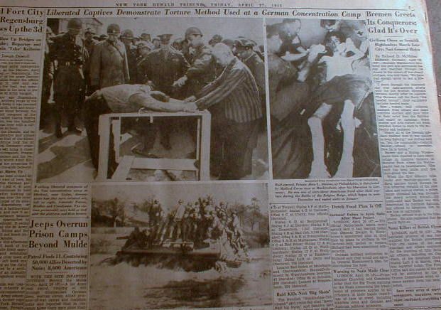   newspaper JUDAICA Holocaust 1stPICS Nazi Concentration Camp Liberated