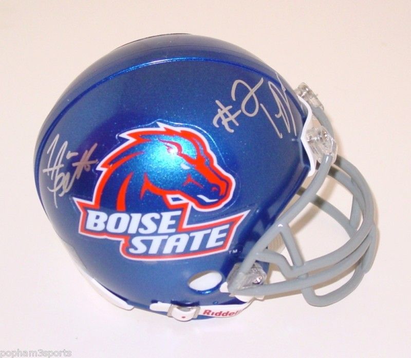 AUSTIN PETTIS   TITUS YOUNG Signed BOISE ST Mini Helmet  