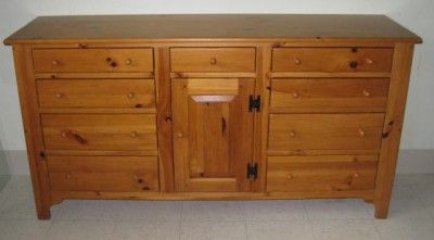 Ethan Allen Country Craftsman Pine 657 Finish 12 Drawer Triple Dresser 