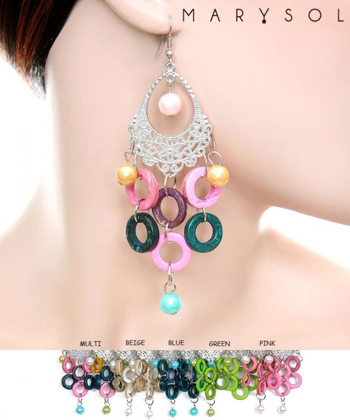 BOLLYWOOD HUGE HOOP RINGS LONG FASHION DANGLE EARRINGS  