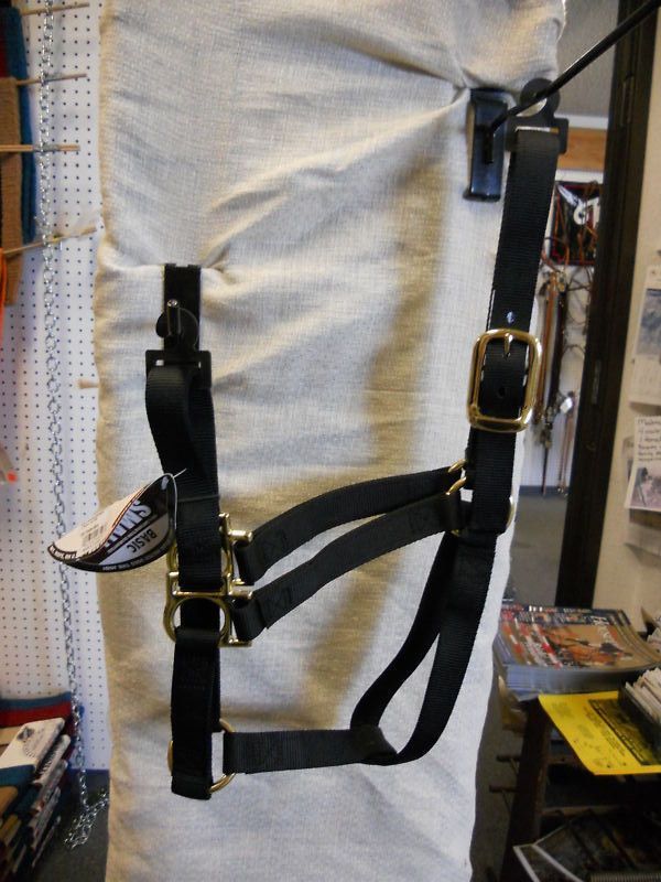 heavy duty weaver BLACK nylon halter horse tack  