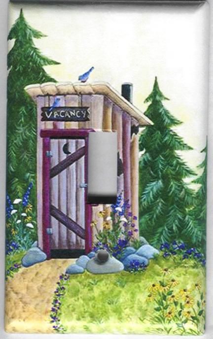 OUTHOUSE IN THE WOODS LIGHT SWITCH PLATE COVER  