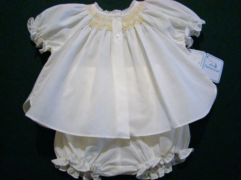   NEWBORN SMOCKED 2PC TOPPER SET W/LACE TRIM~NWTS~reborn doll  