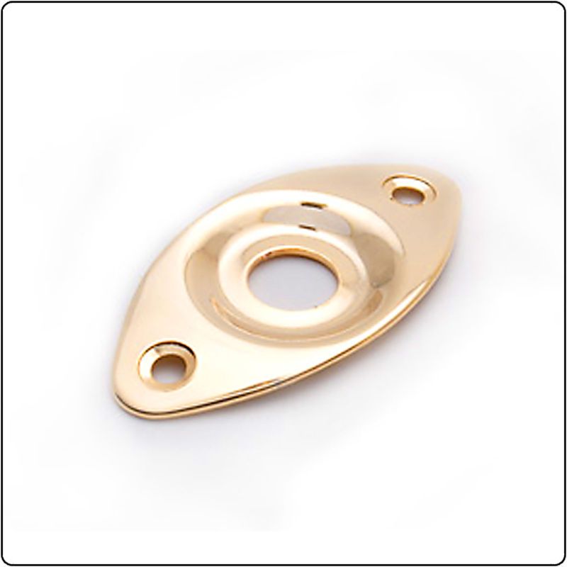 Oval Indented Electric Guitar Output Jack Plate Gold  