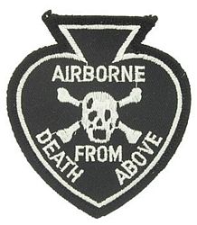 ARMY AIRBORNE DEATH FROM ABOVE SKULL CROSSBONES PATCH  