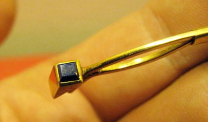 Superb Lot of 2 x 18k YG & Lapis Lazuli Cartier Tie Clips Signed 