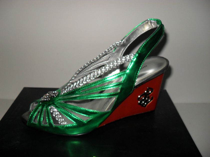 WOMENS GREEN ROCAWEAR WEDGE HEELS (HANA)  