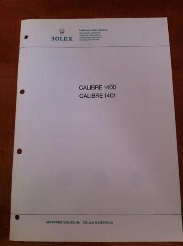 Genuine Rolex Technical Info Calibre 1400 1401 Spanish  