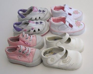 Lot 4 Carters Buster Brown Baby Girl Shoes Sz 1, 2, 3  