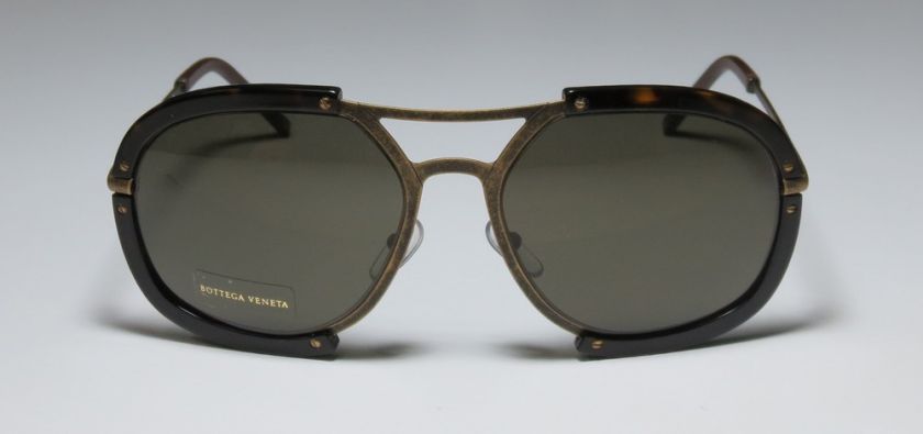 NEW BOTTEGA VENETA 70 ANTIQUE GOLD/TORTOISE/GRAY SUNGLASS/SUNNIES 