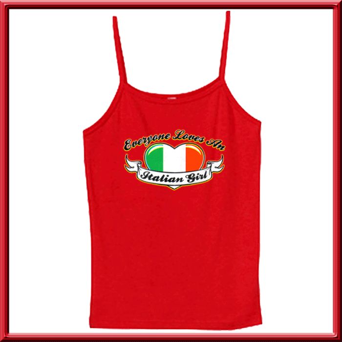   An Italian Girl Heart Flag WOMENS RIBBED TANK TOPS S,M,L,XL,2X  