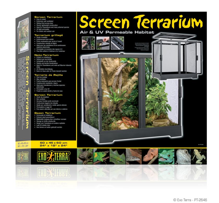 EXO TERRA SCREEN TERRARIUM 24x18x24 REPTILE CAGE PT2646  