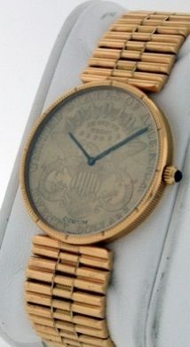 Corum $20 Coin Manual Wind Mens 18k Yellow Gold on bracelet watch 