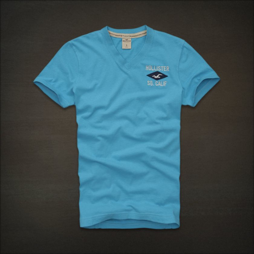 Hollister Men Turquoise Bluebird BEACH T Shirt  